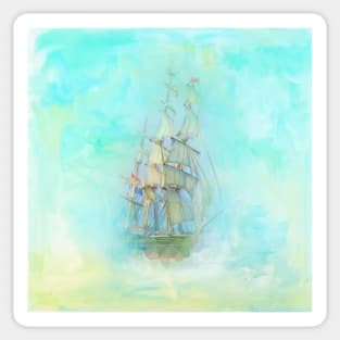 Tranquil Shores - Clipper Ship Sticker